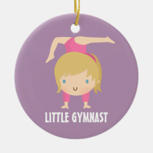 Ornamento De Cerâmica Ginasta Loira Ginástica Personalizada Menina Adorá
