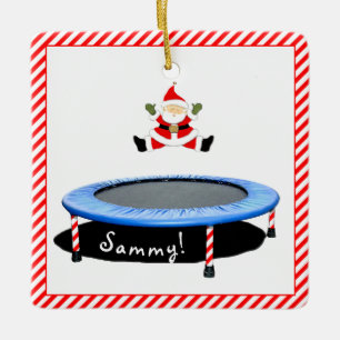 Ornamento De Cerâmica Ginasta Trampoline Personalizado