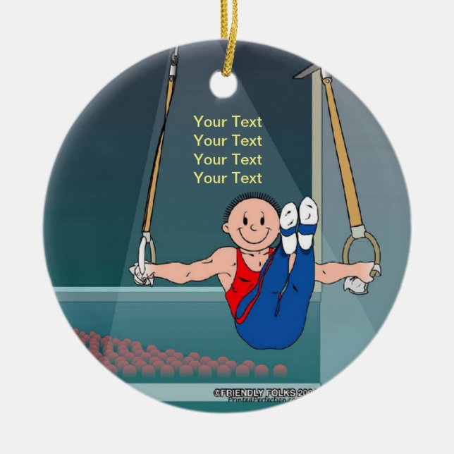 Ornamento De Cerâmica Ginástica - homem (Frente)