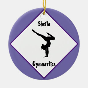 Ornamento De Cerâmica Ginástica Roxa Personalizada