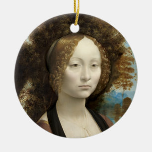 Ornamento De Cerâmica Ginevra de' Benci Leonardo da Vinci