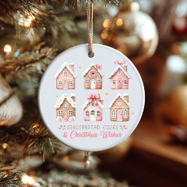 Ornamento De Cerâmica Gingerbread Houses Christmas Ornament