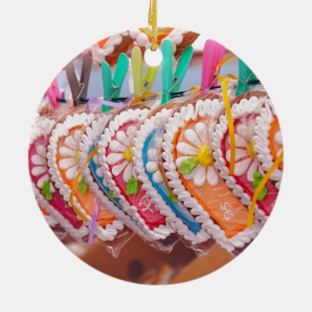 Ornamento De Cerâmica Gingercake Heart Cookies Lebkuchen Namorados (Traseira)