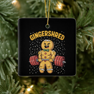 Ornamento De Cerâmica Gingershred Engraçado Homem de Biscoito de Gengibr