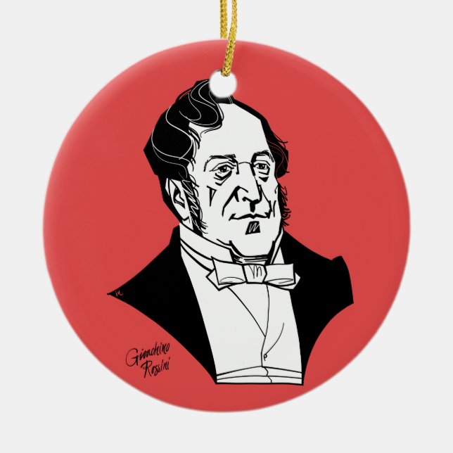 Ornamento De Cerâmica Gioachino Rossini (Frente)