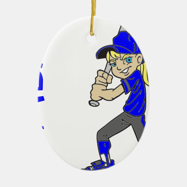 ORNAMENTO DE CERÂMICA GIRA DE SOFTBALL BAT (Frente)