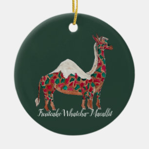 Ornamento De Cerâmica Girafa/camelo do bolo de frutas de Natal