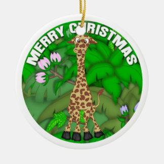 Ornamento De Cerâmica Girafa do Feliz Natal