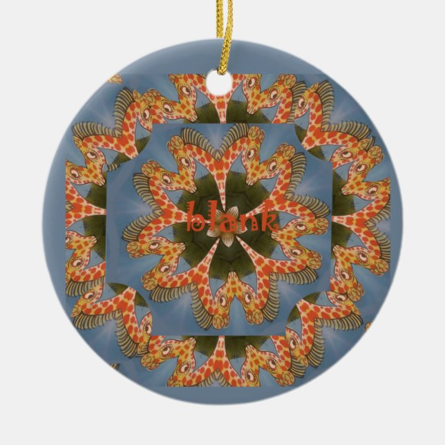 Ornamento De Cerâmica Giraffe Abstrato Art Impressão (Frente)