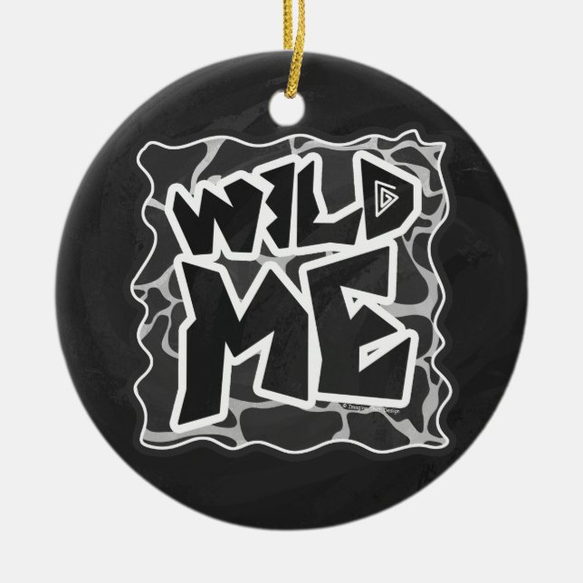 Ornamento De Cerâmica Giraffe Black and Light Cinza (Frente)