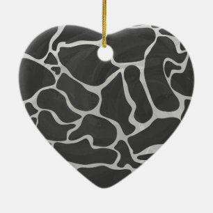 Ornamento De Cerâmica Giraffe Black and Light Cinza