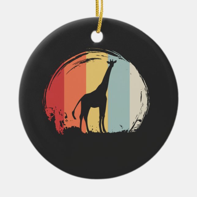 Ornamento De Cerâmica Giraffe Vintage (Frente)