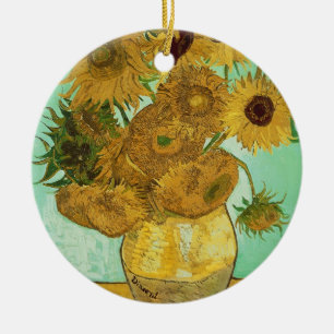 Ornamento De Cerâmica Girassóis de Vincent van Gogh  , 1888
