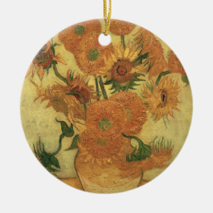 Ornamento De Cerâmica Girassóis de Vincent van Gogh  , 1889