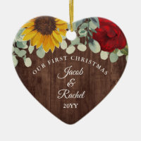 Girassóis Rosas Rústico Nosso Primeiro Natal