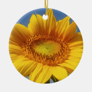 Ornamento De Cerâmica Girassol Amarelo