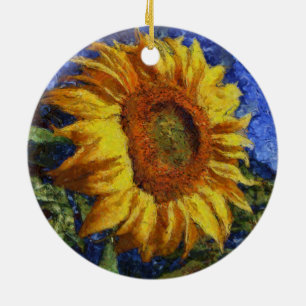 Ornamento De Cerâmica Girassol No Estilo Van Gogh
