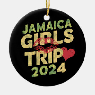 Ornamento De Cerâmica Girls Trip Jamaica 2024 Férias de Verão no fim do