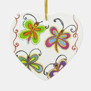 Ornamento De Cerâmica Girly Butterfly