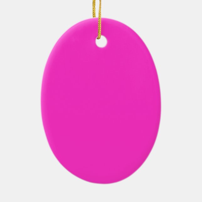 Ornamento De Cerâmica Girly Hot Pink (Verso)