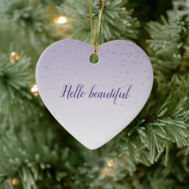 Ornamento De Cerâmica Girly Lilac Purple Confetti Glam Ombre
