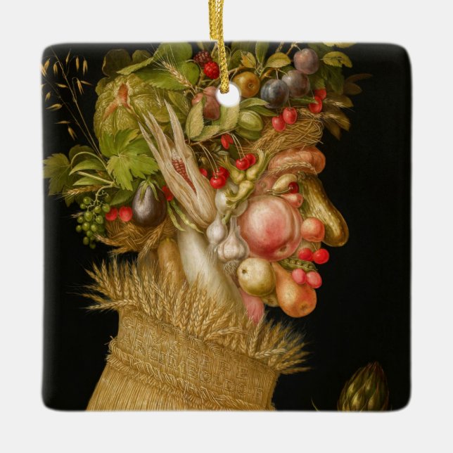 Ornamento De Cerâmica Giuseppe Arcimboldo - Verão (Frente)