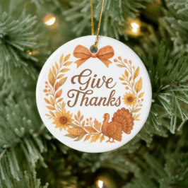 Ornamento De Cerâmica Give Thanks