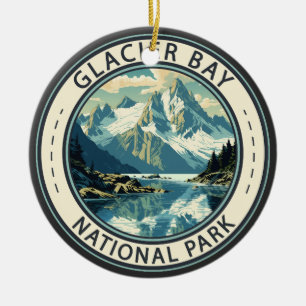 Ornamento De Cerâmica Glacier Bay National Park Illustration Viagem Art