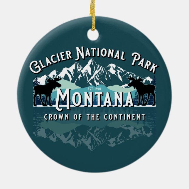 ORNAMENTO DE CERÂMICA GLACIER NATIONAL PARK KEEPSAKE HOLIDAY (Traseira)
