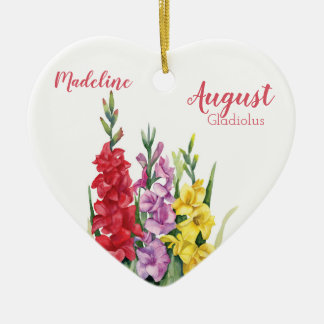 Ornamento De Cerâmica Gladiolus Colorido Agosto Nascimento Flor para Beb