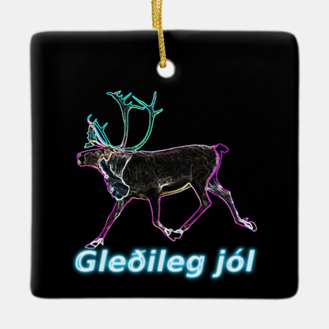 Ornamento De Cerâmica Gleðileg jól - Metrô elétrico (Frente)