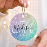 Ornamento De Cerâmica Glitter Bokeh Glamorous Elegante<br><div class="desc">Personalize facilmente este elegante padrão colorido de brilho com seu nome personalizado e/ou monograma.</div>