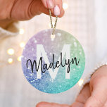 Ornamento De Cerâmica Glitter de Pastel Fundo de BokehGlitant<br><div class="desc">Personalize facilmente este elegante padrão colorido de brilho com seu nome personalizado e/ou monograma.</div>
