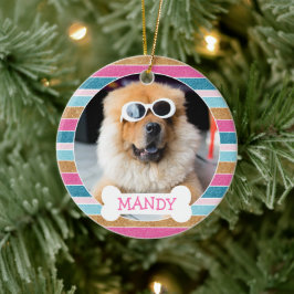 Ornamento De Cerâmica Glitter Divertido Tire Sua Foto De Cachorro 1rua N