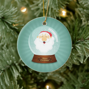 Ornamento De Cerâmica Globe Santa Claus Face