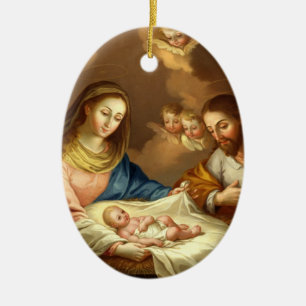 ORNAMENTO DE CERÂMICA GLORY TO THE HOLY FAMILY