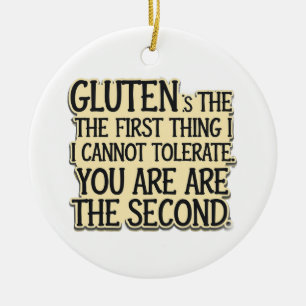 Ornamento De Cerâmica Gluten Tolerance Humor Design