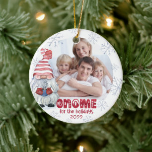 Ornamento De Cerâmica GNOME BONITO PARA A Fotografia HOLIDAYS Personaliz