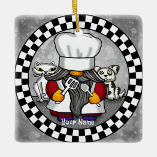 Ornamento De Cerâmica Gnome chef