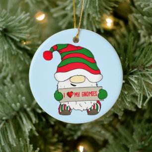 Ornamento De Cerâmica Gnome de Natal