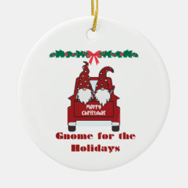 Ornamento De Cerâmica Gnome para as Festas de Fim de Ano em um 