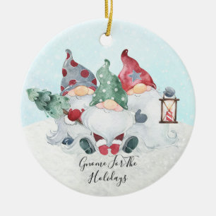 Ornamento De Cerâmica Gnomo Bonito Para O Natal De Férias