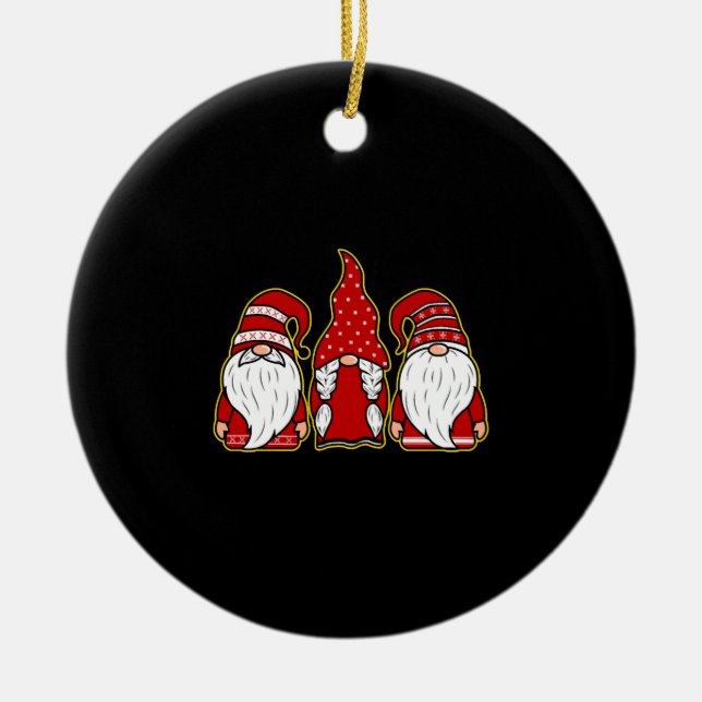 Ornamento De Cerâmica Gnomo Buddies Gimp Dwarf com barbas longas Humor (Frente)