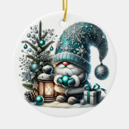 Ornamento De Cerâmica Gnomo de Natal aconchegante Gnomo de Natal