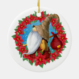 Ornamento De Cerâmica Gnomo de Natal Nórdico Foto