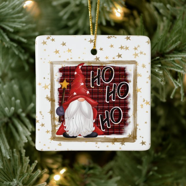 Ornamento De Cerâmica Gnomo festivo do Natal (Árvore)