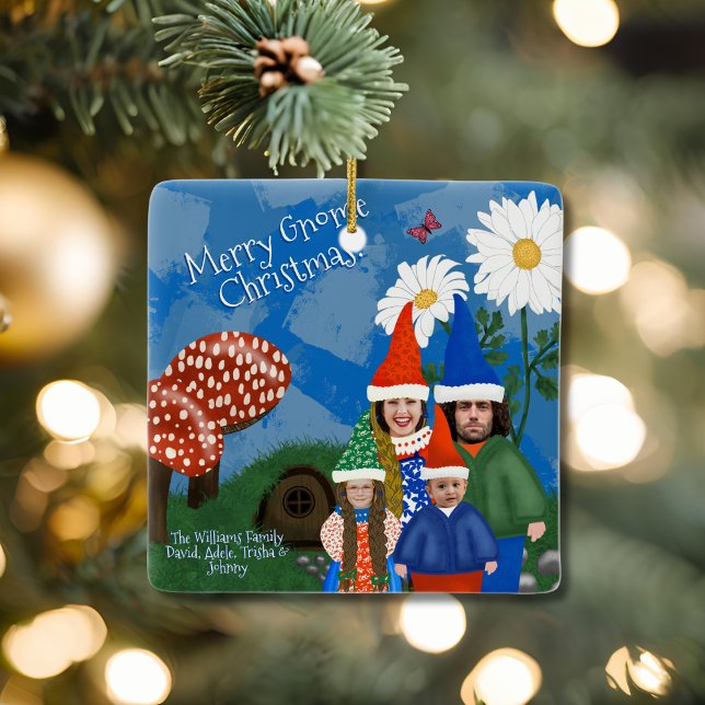 Ornamento De Cerâmica Gnomo Sua Família (Criador carregado)