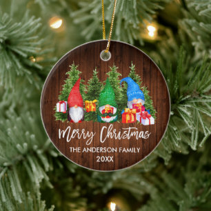 Ornamento De Cerâmica Gnomos de Madeira de Natal com Escova