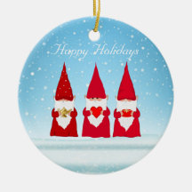 Gnomos de Natal em Azul Claro