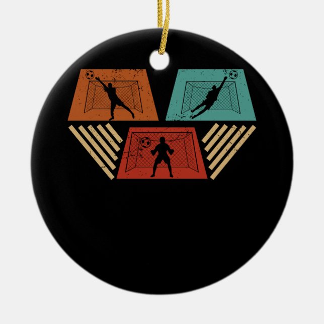 Ornamento De Cerâmica Goal Keeper Soccer Goalie Athlete Goalkeeper Goalk (Frente)